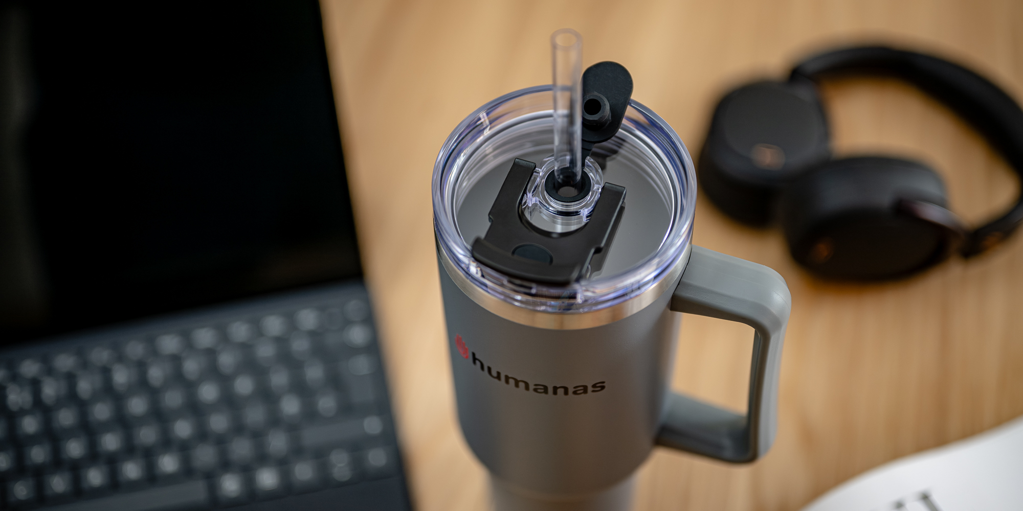 Kubek termiczny Humanas Viva 1200 ml - szary